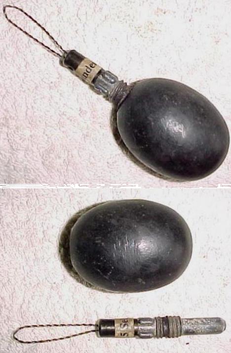 German WW1 Smooth Bodied Egg Grenade & Fuze - Click Image to Close